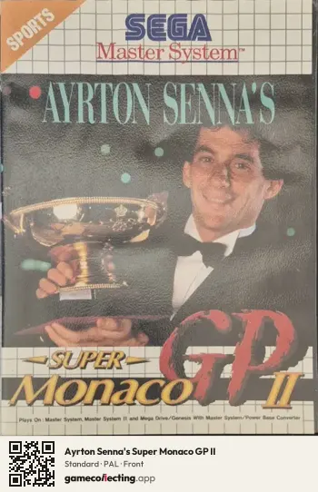Ayrton Senna's Super Monaco GP II Sega Master System, PAL box front