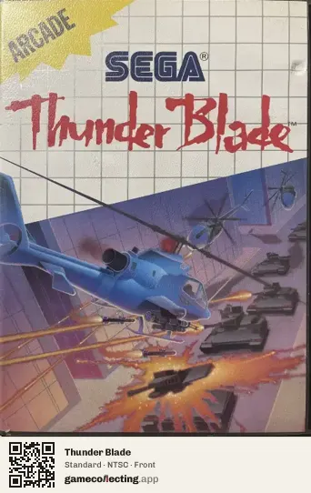 Thunder Blade Sega Master System, NTSC box front