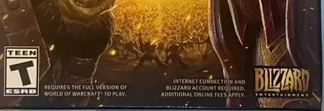 World of Warcraft: Battle for Azeroth, the ESRB box on its front