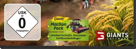 Farming Simulator 25, the USK square on its front