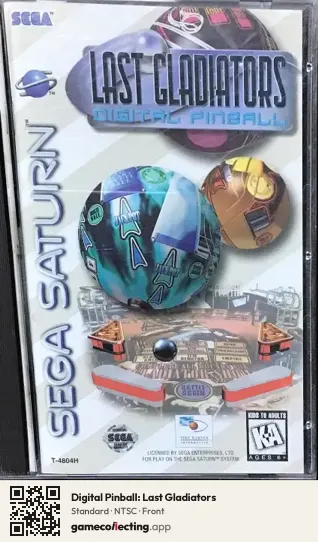 Digital Pinball: Last Gladiators Sega Saturn, NTSC box front