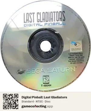 Digital Pinball: Last Gladiators Sega Saturn, NTSC disc