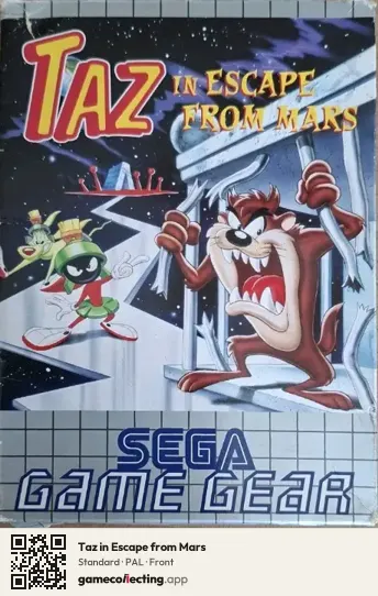 Taz in Escape from Mars Sega Game Gear, PAL box front