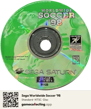Sega Worldwide Soccer '98 Sega Saturn, NTSC disc