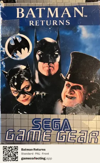 Batman Returns Sega Game Gear, PAL box front