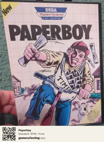 Paperboy Sega Master System, NTSC box front