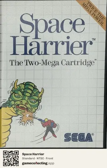 Space Harrier Sega Master System, NTSC box front
