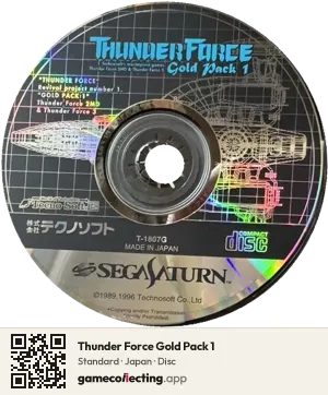 Thunder Force Gold Pack 1 Sega Saturn, Japan disc