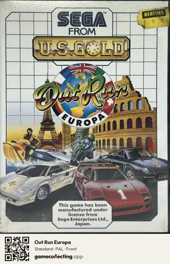 Out Run Europa Sega Master System, PAL box front