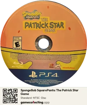 SpongeBob SquarePants: The Patrick Star Game PlayStation 4, NTSC disc