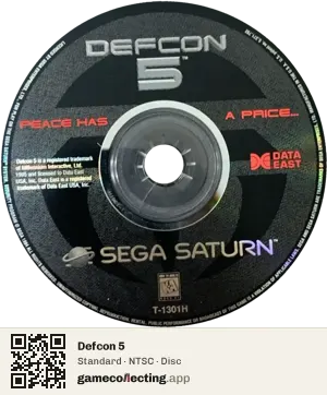 Defcon 5 Sega Saturn, NTSC disc