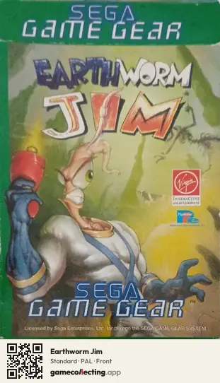 Earthworm Jim Sega Game Gear, PAL box front