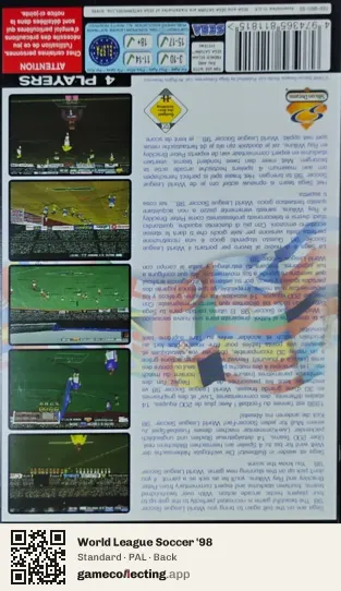 World League Soccer '98 Sega Saturn, PAL box back