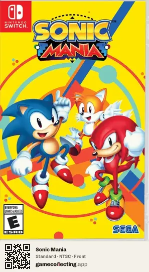 Sonic Mania Nintendo Switch, NTSC box front
