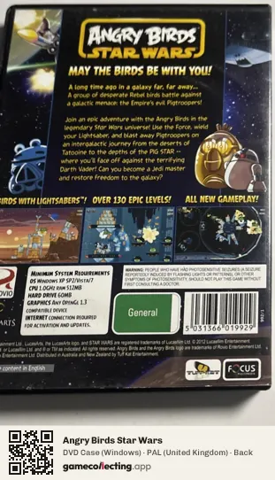 Angry Birds Star Wars Computer, United Kingdom box back