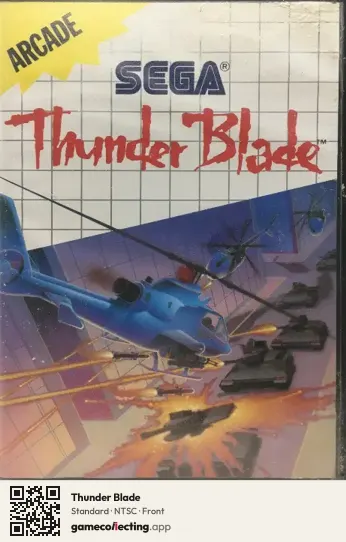 Thunder Blade Sega Master System, NTSC box front