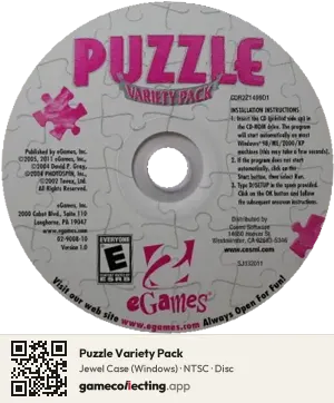 Puzzle Variety Pack Computer, NTSC disc