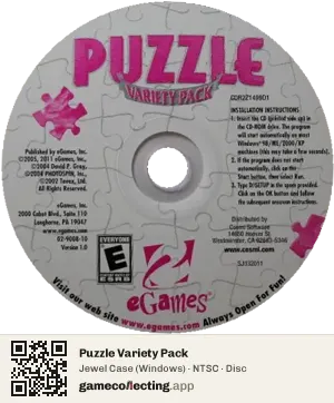 Puzzle Variety Pack Computer, NTSC disc