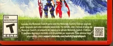 Xenoblade Chronicles 2, the ESRB box on its front