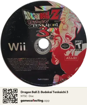 Dragon Ball Z: Budokai Tenkaichi 3 Nintendo Wii, NTSC disc