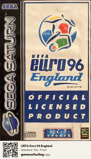 UEFA Euro 96 England Sega Saturn, PAL box front