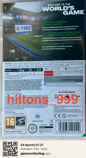 EA Sports FC 27 Nintendo Switch, PAL box back