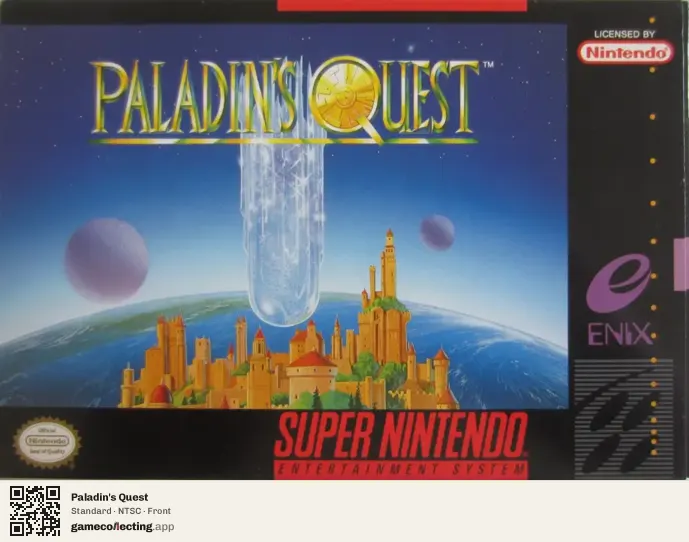 Paladin's Quest Super Nintendo Entertainment System, NTSC box front