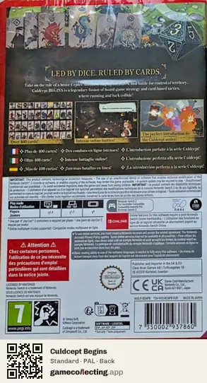 Culdcept Begins Nintendo Switch 2, PAL box back