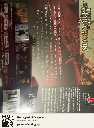 The Legend of Dragoon PlayStation, PAL box back