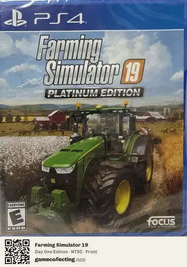 Farming Simulator 19 PlayStation 4, NTSC box front