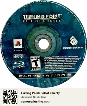 Turning Point: Fall of Liberty PlayStation 3, NTSC disc