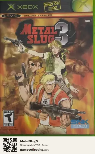 Metal Slug 3 Xbox, NTSC box front