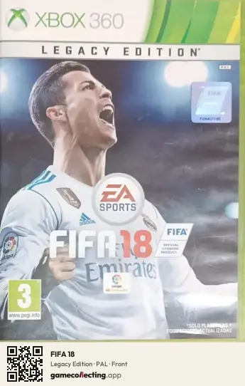 FIFA 18 Xbox 360, PAL box front