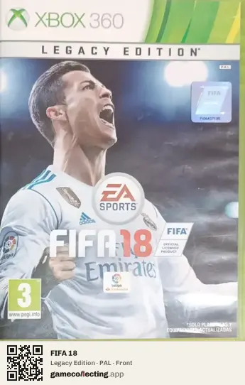 FIFA 18 Xbox 360, PAL box front