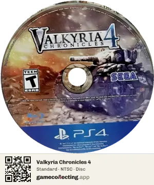 Valkyria Chronicles 4 PlayStation 4, NTSC disc