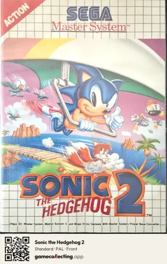 Sonic the Hedgehog 2 Sega Master System, PAL box front