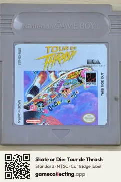 Skate or Die: Tour de Thrash Game Boy, NTSC cartridge label