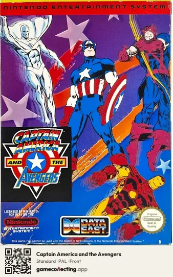 Captain America and the Avengers Nintendo Entertainment System, PAL box front