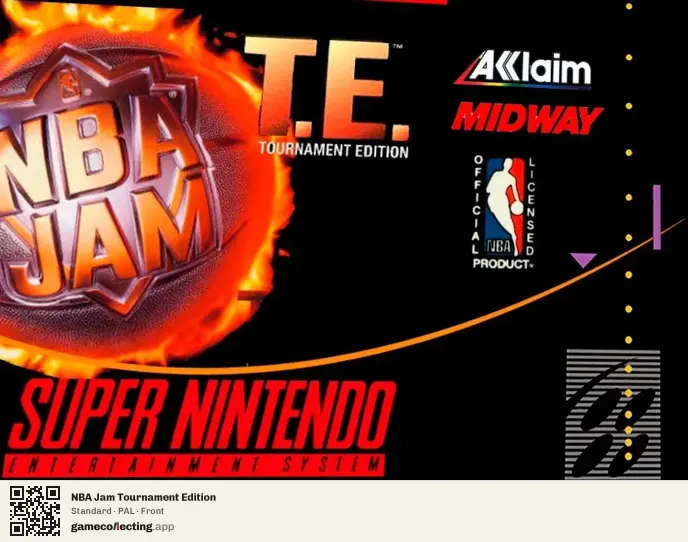 NBA Jam Tournament Edition Super Nintendo Entertainment System, PAL box front
