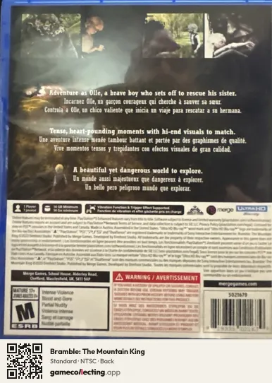 Bramble: The Mountain King PlayStation 5, NTSC box back