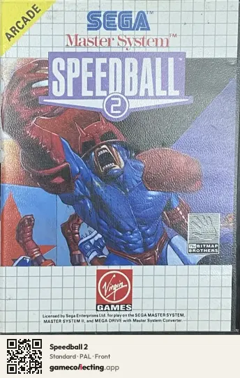 Speedball 2 Sega Master System, PAL box front