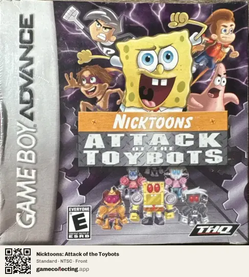 Nicktoons: Attack of the Toybots Game Boy Advance, NTSC box front