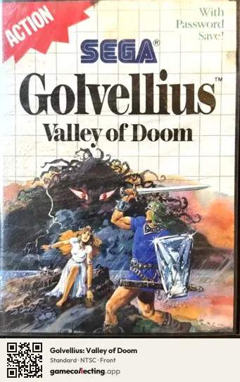 Golvellius: Valley of Doom Sega Master System, NTSC box front