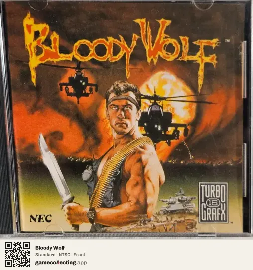 Bloody Wolf TurboGrafx-16, NTSC box front