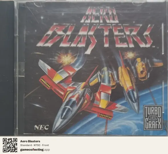 Aero Blasters TurboGrafx-16, NTSC box front