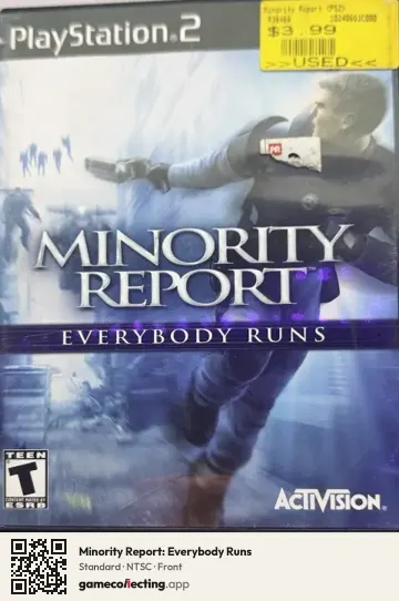 Minority Report: Everybody Runs PlayStation 2, NTSC box front
