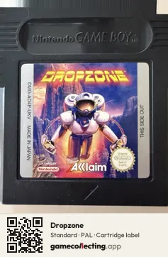 Dropzone Game Boy Color, PAL cartridge label