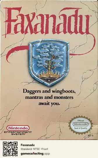 Faxanadu Nintendo Entertainment System, NTSC box front