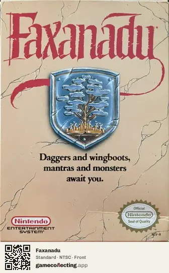 Faxanadu Nintendo Entertainment System, NTSC box front