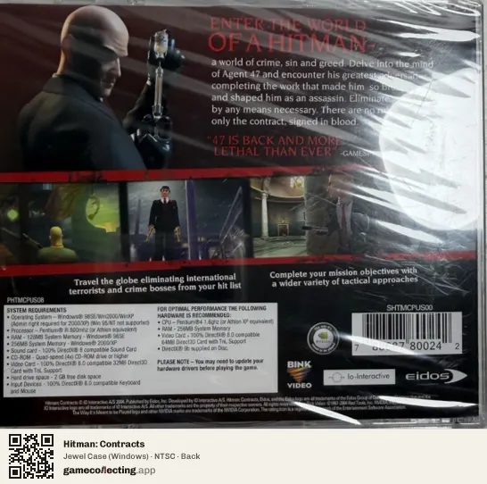 Hitman: Contracts Computer, NTSC box back